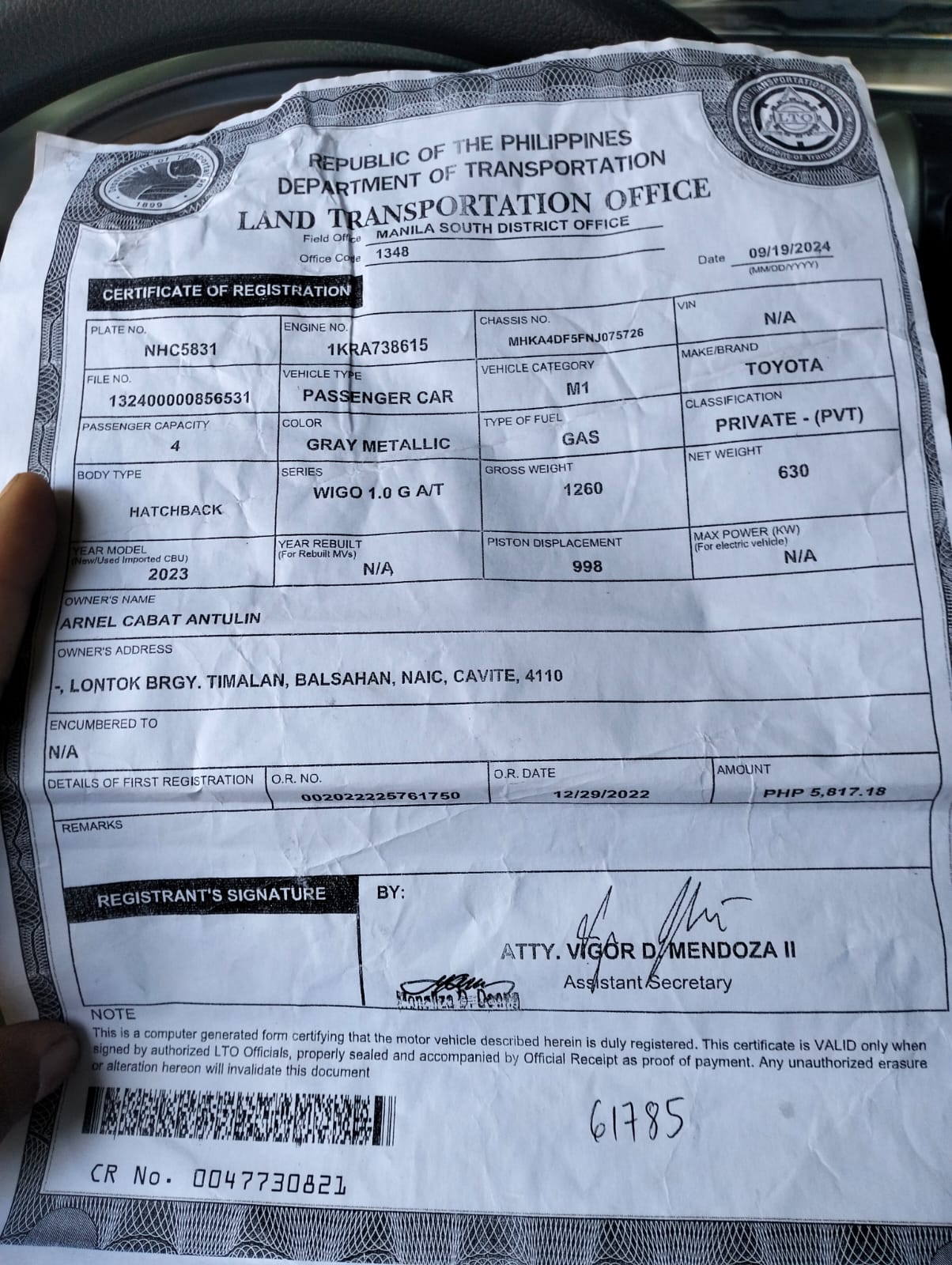 2023 Toyota Wigo G AT Hatchback for sale in Parañaque (NHC5831) – photo 30