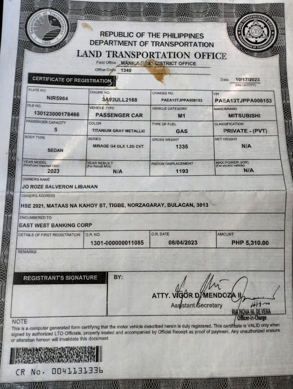 2023 Mitsubishi Mirage G4 GLX AT Sedan for sale in Parañaque (NIR5964) – photo 32